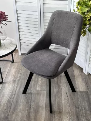 Стул ASP, 360 град. поворот. B28 Темно-серый, велюр / черный каркас, М-City