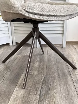 Стул OSKAR 360 град. поворот. KN01-05 Бежевый/ BZ1046-11 Бежевый/ Шоколадное золото каркас, ®DISAUR