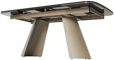 Стол STEFAN 180 GLOSS LUXURY PANDORA керамика, стекло/ каркас латте, ®DISAUR