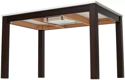 Стол TME-6931 MBH SWEDEN белый мрамор / BB темный орех  M-City