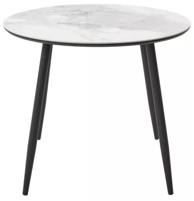 Стол МИЛТОН D89 PANDORA LIGHT  122 BG, керамика / Черный каркас М-City