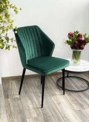 Стул SEATTLE-V ЗЕЛЕНЫЙ #19, велюр / черный каркас М-City