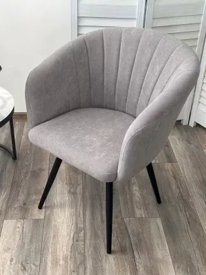 Стул RUNA, 360 град. поворот. B22 Серый, велюр / черный каркас, М-City