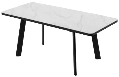 Стол НОРД 140  ОНИКС, керамика / Черный каркас