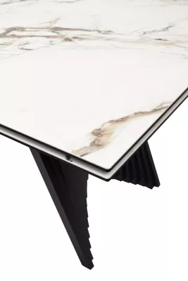 Стол IVAR 180 MARBLES KL-188 Контрастный мрамор, итальянская керамика, ®DISAUR