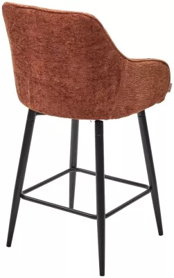 Полубарный стул ERYK 180 град. поворот. 3018-09 терракотовый, шенилл / черный каркас (H=67)