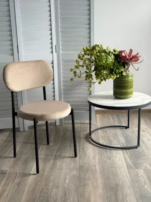 Стул ПАКО H-06 Бежевый, велюр / черный каркас М-City