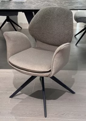 Стул LENNE 360 град. поворот., серый MILAN-450, ткань/ MOHAIR-151, ткань/ Черный, ®DISAUR