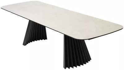 Стол АСТРИД (ASTRID) 200 цвет TL-102 Бежевый мрамор, испанск. керамика / Темно-серый каркас, ®DISAUR