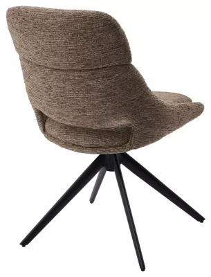 Стул АНДЕРС (ANDERS) 360 град., цвет КОРИЧНЕВЫЙ EYELASH-171 фактурный шенилл/ ЧЕРНЫЙ каркас, ®DISAUR