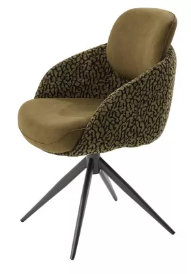 Стул ГРЕЙС (GRACE) 360 град, цвет ЗЕЛЕНЫЙ RIELLY-357 / HUNTER-357, ткань / ТЕМНО-СЕРЫЙ, ®DISAUR