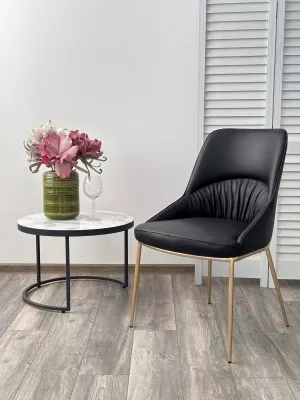 Стул ABRIOLA Black Ti-25, PU / бронзовый, ®DISAUR