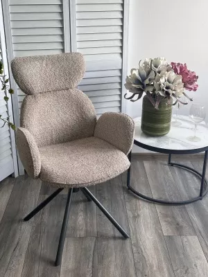 Стул VARDY 360 град.поворот. бежевый букле XD841-06 / Серый, ®DISAUR