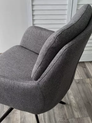 Стул MON 360 град. поворот. Серый Family-022, ткань / черный каркас / Товарный знак DISAUR