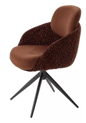 Стул ГРЕЙС (GRACE) 360 град, цвет КОРИЧНЕВЫЙ RIELLY-501 / HUNTER-242, ткань / ТЕМНО-СЕРЫЙ, ®DISAUR