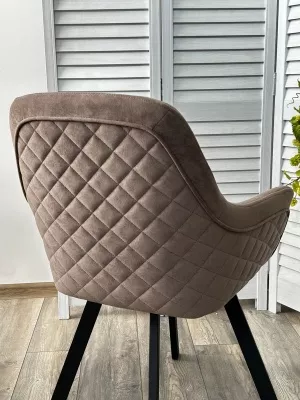 Стул JET 360 град. поворот. B5 Капучино, велюр / черный каркас, М-City