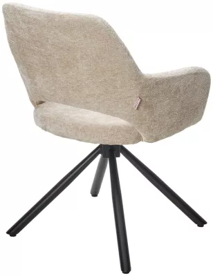 Стул NURI 180 град. поворот. 3018-10 бежевый, шенилл/ черный каркас, ®DISAUR