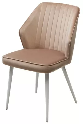 Стул SEATTLE-V БЕЖЕВЫЙ #5, велюр / белый каркас М-City