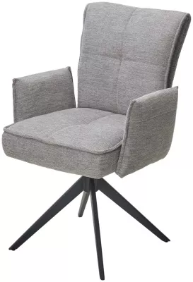 Стул ПОНС (PONCE) 360 град. поворот. цвет 07 Серый, ткань/ 841-16 Серый, букле/ Черный, ®DISAUR