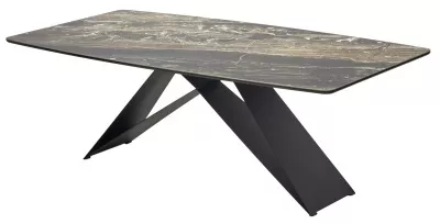 Стол МАРСЕЛЬ 220 RITCHER DOVE Amadeus, керамика / Черный М-City