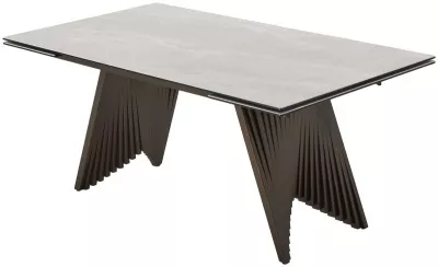 Стол IVAR 180 MARBLES TL-109 Серый мрамор, испанская керамика / Шоколадное золото каркас, ®DISAUR