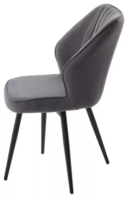 Стул РОССО 360 град. поворот. цвет B28 Темно-серый, велюр / черный каркас