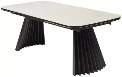 Стол АСТРИД (ASTRID) 200 цвет TL-102 Бежевый мрамор, испанск. керамика / Темно-серый каркас, ®DISAUR