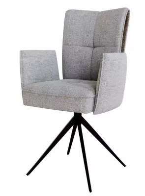 Стул ПОНС (PONCE) 360 град. поворот. цвет 07 Серый, ткань/ 841-16 Серый, букле/ Черный, ®DISAUR