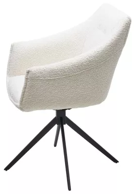 Стул CLOUDS 360 град. поворот. Белый Wales 101, букле/ черный каркас / Товарный знак DISAUR