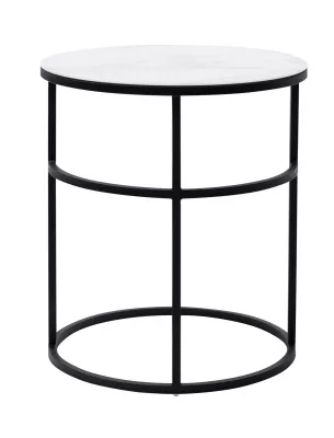 Журнальный столик Френсис Белый мрамор, стекло/ черный M-city