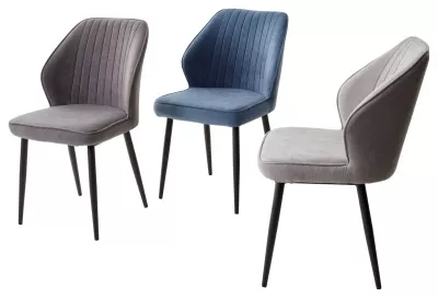 Стул VENA, цвет B22 Серый, велюр / черный каркас М-City