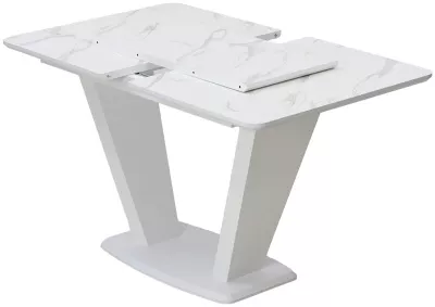 Стол Прага 120 БЕЛЫЙ МРАМОР FC13 CLEAF, пластик / БЕЛЫЙ М-City