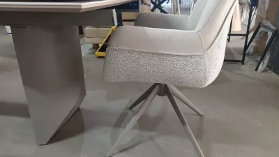 Стол ПУАНТО 200  BRECHA CREMA ELEGANCE, керамика / Латте каркас М-City