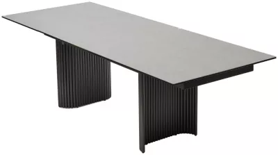 Стол RAGNAR 180 цвет 1699 Серая кожа, керамика / Темно-серый каркас, ®DISAUR