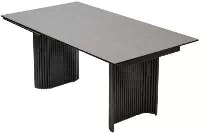 Стол RAGNAR 180 цвет 1699 Серая кожа, керамика / Темно-серый каркас, ®DISAUR