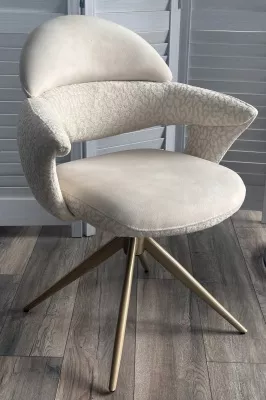 Стул ЖЕНЕВА (GENEVA 360 град, цвет ЛАТТЕ PENA-110 / HUNTER-110, ткань / ШАМПАНЬ каркас, ®DISAUR