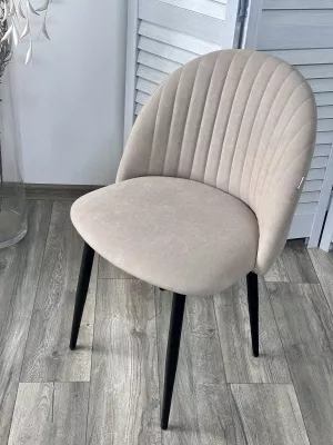 Стул БАРИ Marseille-13 Латте, велюр / черный каркас