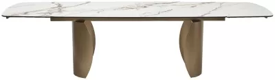 Стол BRONTE 200 раскладной KL-188 Контрастный мрамор матовый, итальянская керамика/ Шампань, ®DISAUR