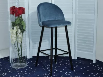 Барный стул MALIBU пудровый синий, велюр G108-56 М-City