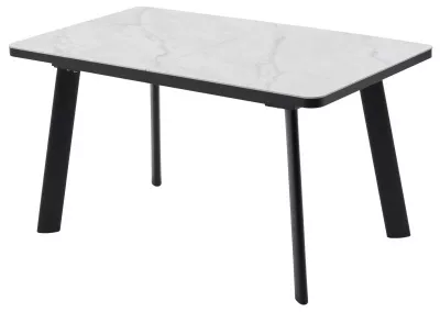 Стол НОРД 140  ОНИКС, керамика / Черный каркас