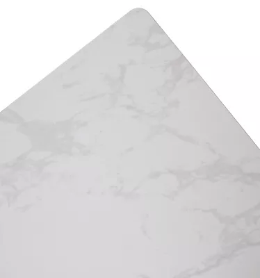 Стол ТИК ТАК 90  цвет Белый мрамор MATTE, керамика / Черный каркас