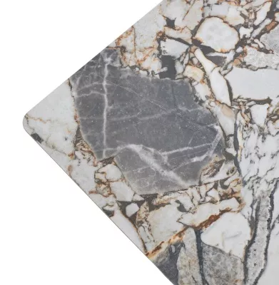 Стол АДАЖИО 240 (320) см цвет МИНЕРАЛ (MINERAL STONE NATURAL), керамика / Черный каркас