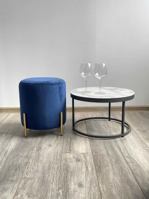 Пуф для гостиной RICE BLUVEL-86 NAVY BLUE / GOLD М-City