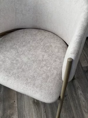 Стул ДИЛЛ, цвет RAIN 8 слоновая кость, велюр / шампань каркас М-City