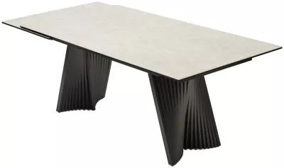 Стол YOAKIM 180 TL-102 Бежевый мрамор, испанская керамика / Темно-серый каркас, ®DISAUR