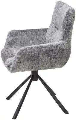 Стул EILAT 360 град. поворот с возвратом, Cremona-95 серый, ткань / Черный, ®DISAUR
