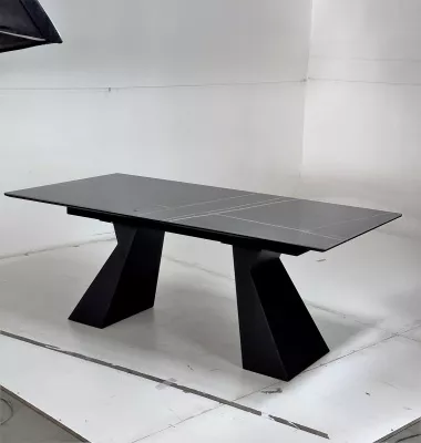 Стол БОГАРТ 200 TITANIUM BLACK PULIDO, керамика / Черный М-City