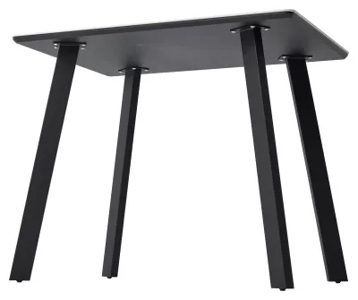 Стол ТИК ТАК 90  цвет Белый мрамор MATTE, керамика / Черный каркас