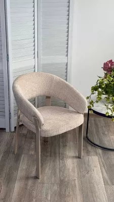 Стул СЕЛЕРИ  (CELERY) цвет бежевый UF928-26, шенилл / латте каркас