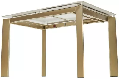 Стол CORNER 120 GLOSS LUXURY PANDORA SOLID CERAMIC / шампань, ®DISAUR